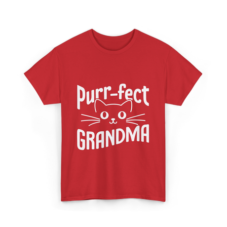 Purr-fect Grandma Cat Lover T-Shirt - Red