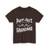 Purr-fect Grandma Cat Lover T-Shirt - Dark Chocolate