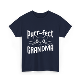 Purr-fect Grandma Cat Lover T-Shirt - Navy