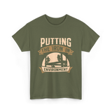 Putting The Iron In Environment Ironwork T-Shirt - Military Green