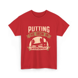 Putting The Iron In Environment Ironwork T-Shirt - Red