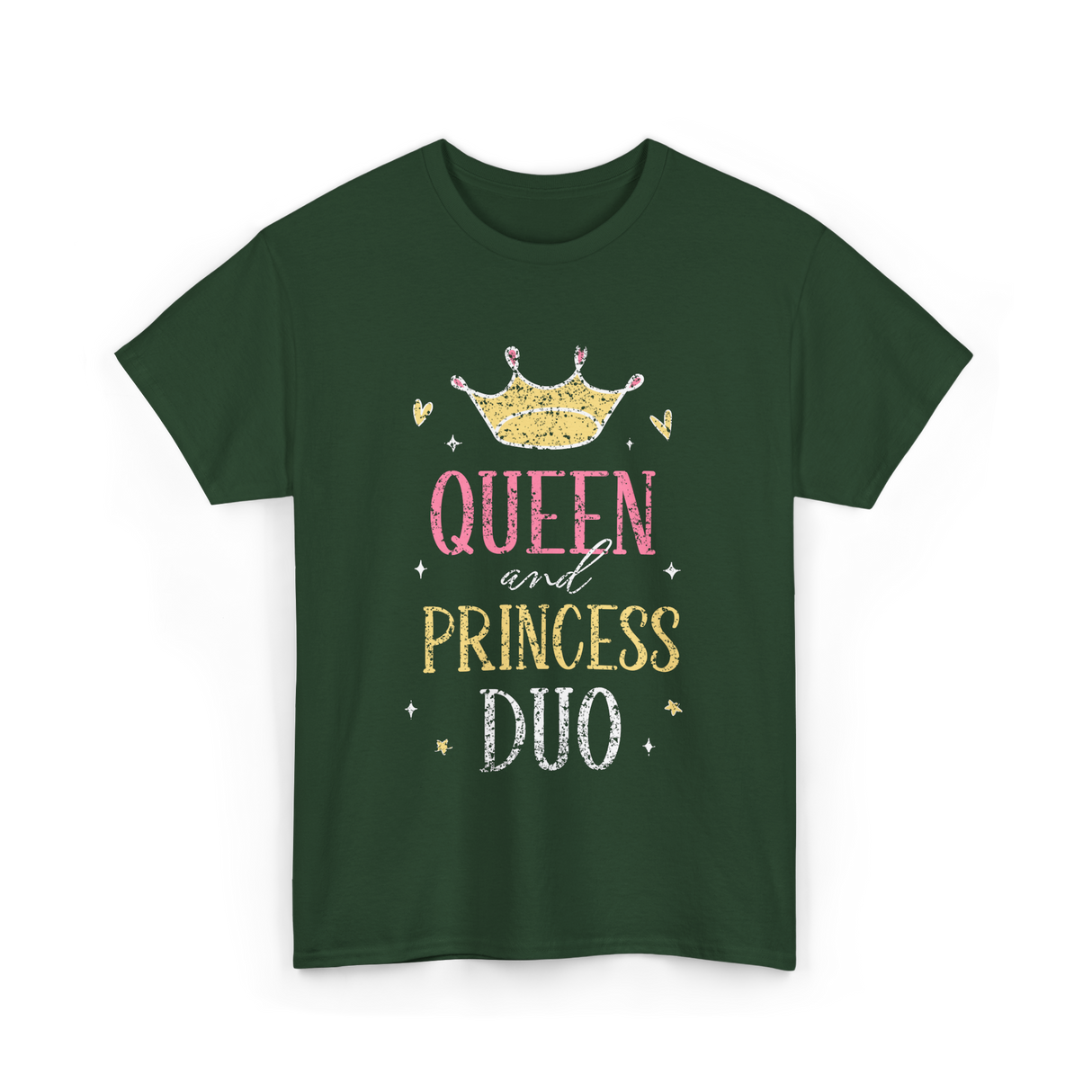 Queen and Princess Duo princess T-Shirt - Forest Green