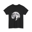 Rabbit Under Full Moon Animal T-Shirt - Black