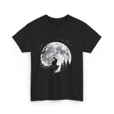 Rabbit Under Full Moon Animal T-Shirt - Black