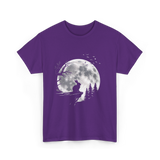 Rabbit Under Full Moon Animal T-Shirt - Purple