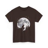 Rabbit Under Full Moon Animal T-Shirt - Dark Chocolate