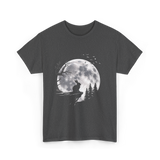 Rabbit Under Full Moon Animal T-Shirt - Dark Heather