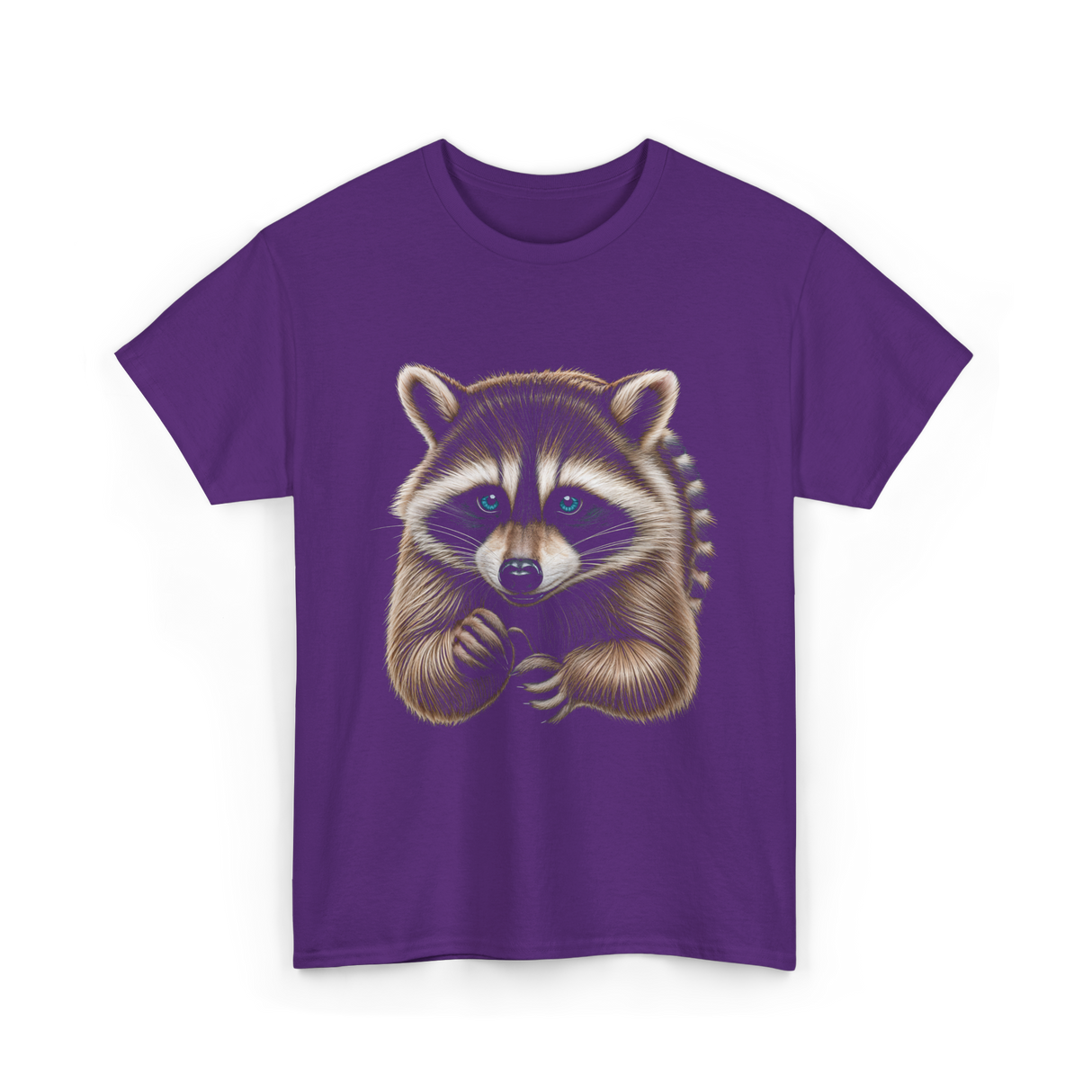 Raccoon Art Animal Print T-Shirt - Purple