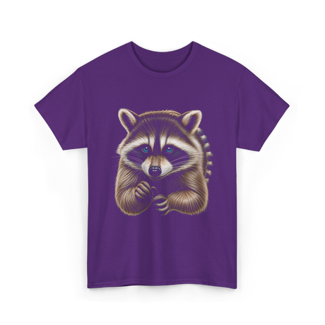 Raccoon Art Animal Print T-Shirt - Purple