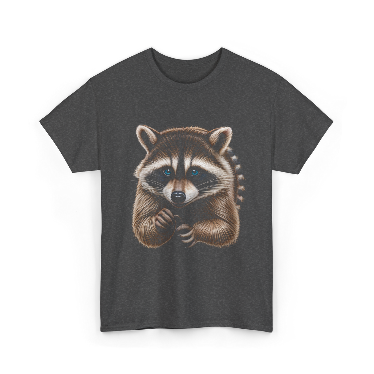 Raccoon Art Animal Print T-Shirt - Dark Heather