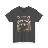 Raccoon Art Animal Print T-Shirt - Dark Heather