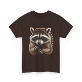 Raccoon Art Animal Print T-Shirt - Dark Chocolate