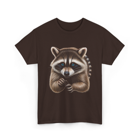 Raccoon Art Animal Print T-Shirt - Dark Chocolate