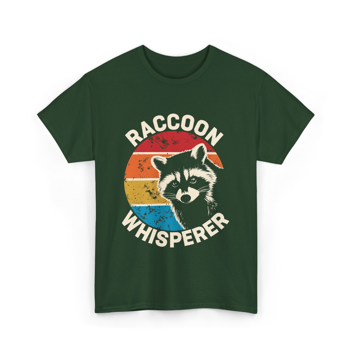 Raccoon Whisperer Raccoon Lover T-Shirt - Forest Green