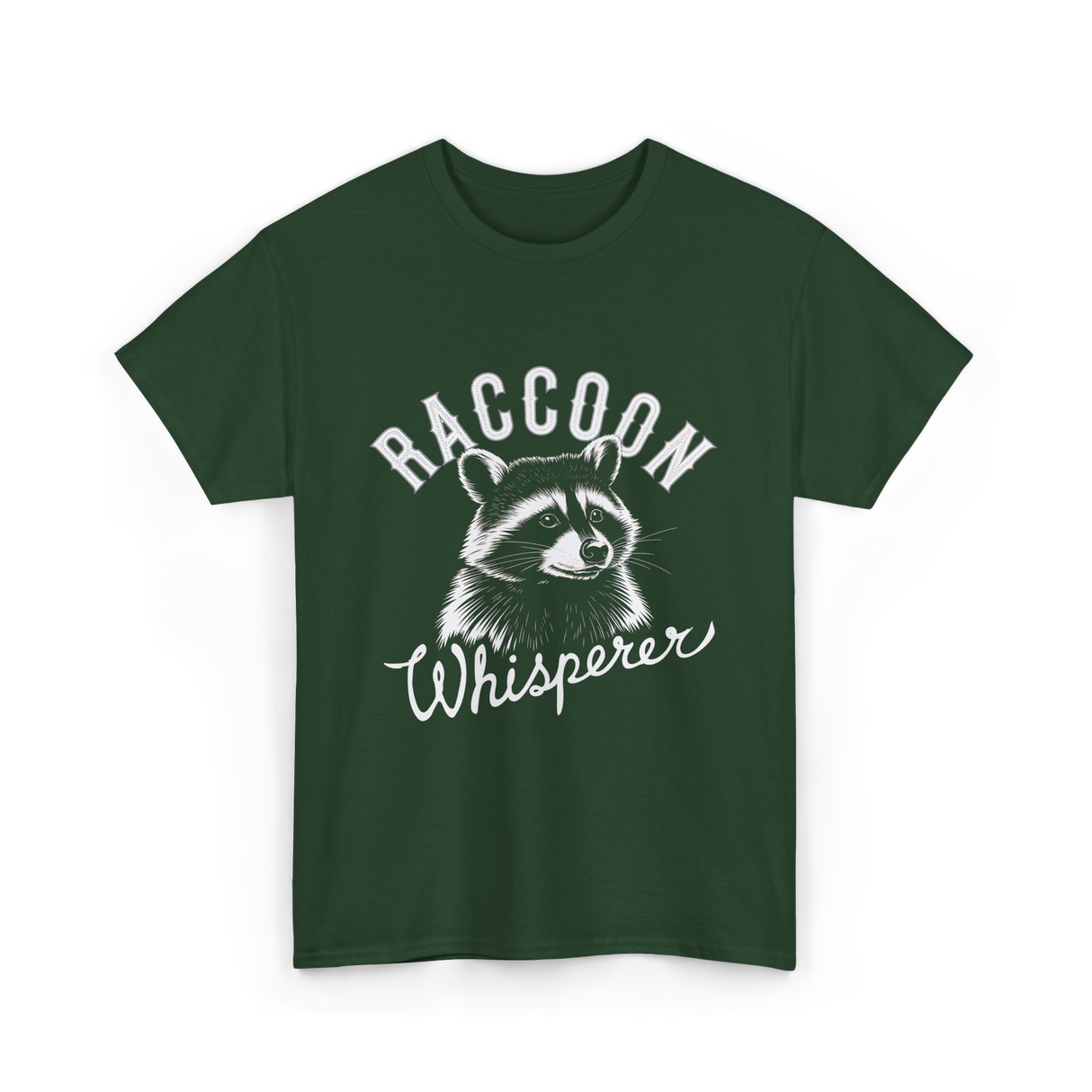 Raccoon Whisperer Raccoon Lover T-Shirt - Forest Green