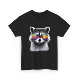 Raccoon With Sunglasses Raccoon Style T-Shirt - Black