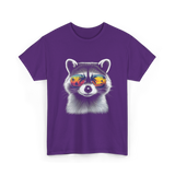 Raccoon With Sunglasses Raccoon Style T-Shirt - Purple