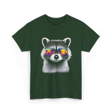 Raccoon With Sunglasses Raccoon Style T-Shirt - Forest Green