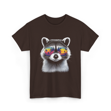 Raccoon With Sunglasses Raccoon Style T-Shirt - Dark Chocolate