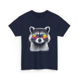 Raccoon With Sunglasses Raccoon Style T-Shirt - Navy