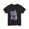 Rainbow Cat Cat Lovers T-Shirt - Black