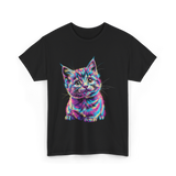 Rainbow Cat Cat Lovers T-Shirt - Black