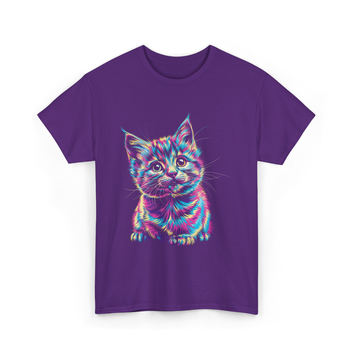 Rainbow Cat Cat Lovers T-Shirt - Purple