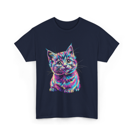 Rainbow Cat Cat Lovers T-Shirt - Navy