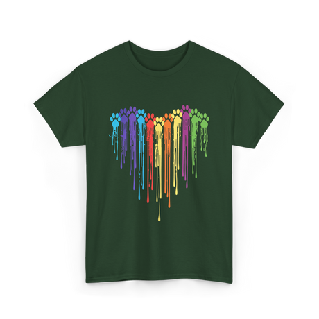 Rainbow Dogs T-Shirt - Forest Green