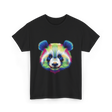 Rainbow Panda Head Panda T-Shirt - Black