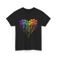 Rainbow Skull Heart LGBT Support T-Shirt - Black