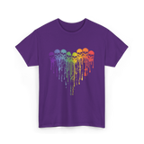 Rainbow Skull Heart LGBT Support T-Shirt - Purple