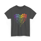 Rainbow Skull Heart LGBT Support T-Shirt - Dark Heather