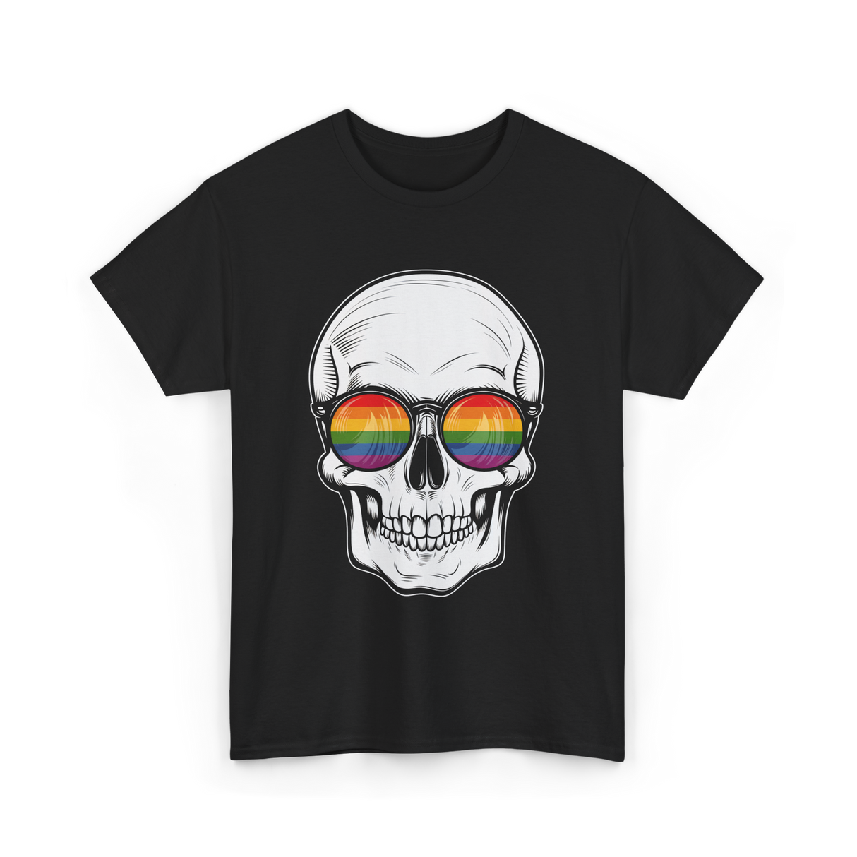 Rainbow Skull LGBT Pride T-Shirt - Black