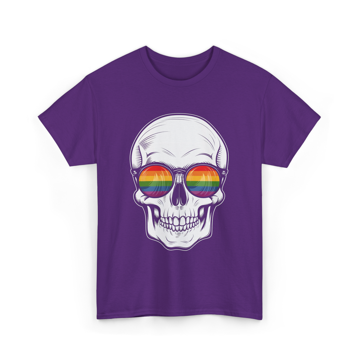 Rainbow Skull LGBT Pride T-Shirt - Purple