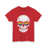 Rainbow Skull LGBT Pride T-Shirt - Red