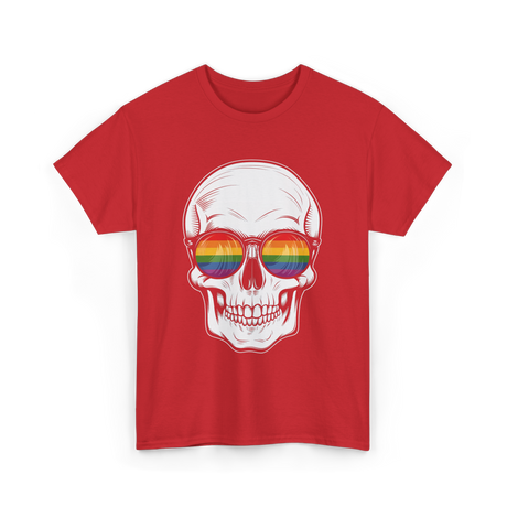 Rainbow Skull LGBT Pride T-Shirt - Red