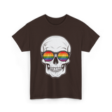 Rainbow Skull LGBT Pride T-Shirt - Dark Chocolate