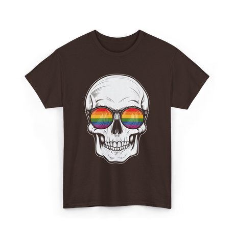 Rainbow Skull LGBT Pride T-Shirt - Dark Chocolate