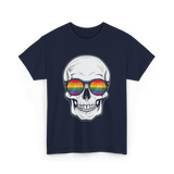 Rainbow Skull LGBT Pride T-Shirt - Navy