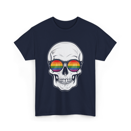 Rainbow Skull LGBT Pride T-Shirt - Navy