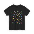 Rainbow Sprinkles Ice Cream T-Shirt - Black