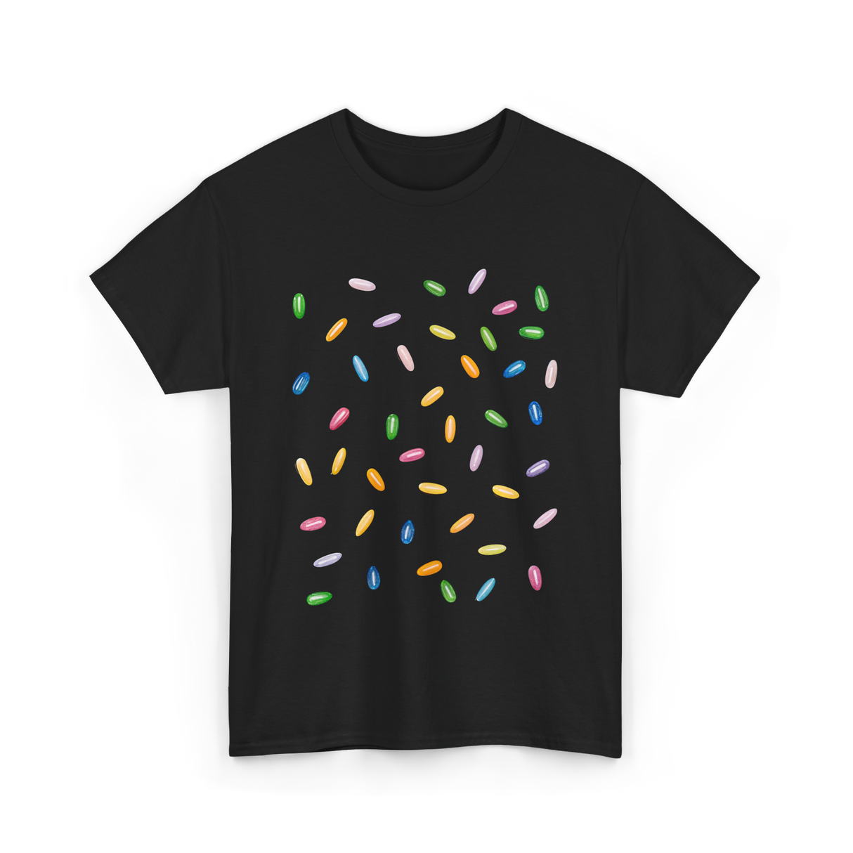 Rainbow Sprinkles Ice Cream T-Shirt - Black