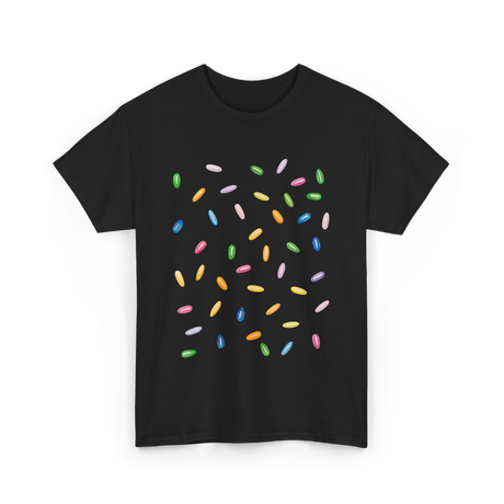 Rainbow Sprinkles Ice Cream T-Shirt - Black