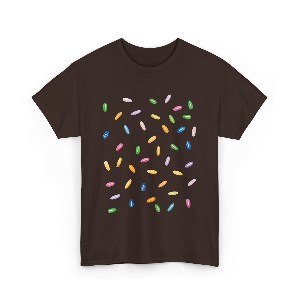 Rainbow Sprinkles Ice Cream T-Shirt - Dark Chocolate