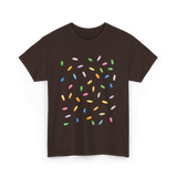 Rainbow Sprinkles Ice Cream T-Shirt - Dark Chocolate