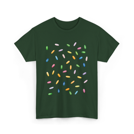 Rainbow Sprinkles Ice Cream T-Shirt - Forest Green