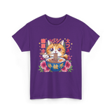 Ramen Cat Kawaii Neko T-Shirt - Purple