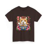 Ramen Cat Kawaii Neko T-Shirt - Dark Chocolate