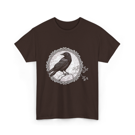 Raven Black Bird Art Raven T-Shirt - Dark Chocolate